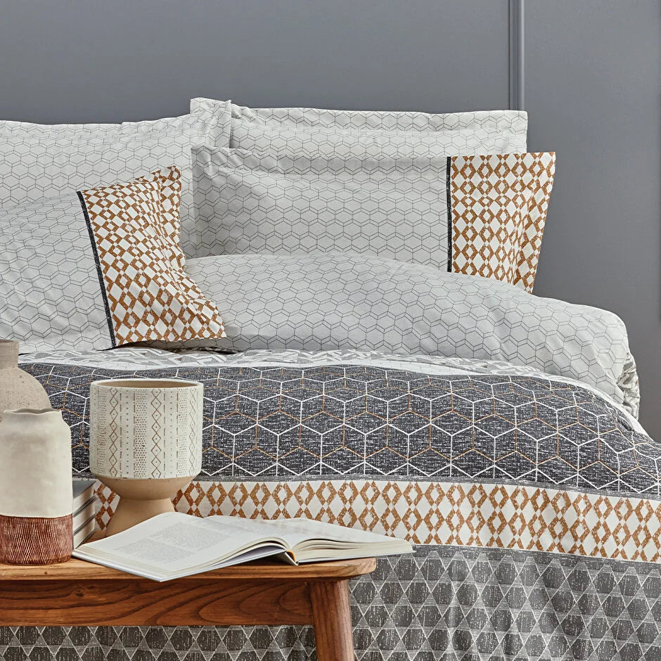 Двоен спален комплект Taren Sateen - Gray с два плика