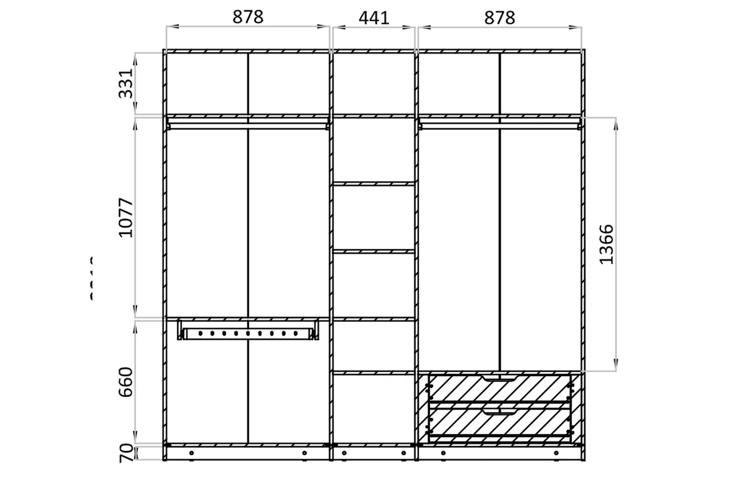 Петкрилен гардероб Hera
