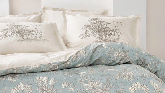 Двоен спален комплект Aster Sateen - Sage с два плика