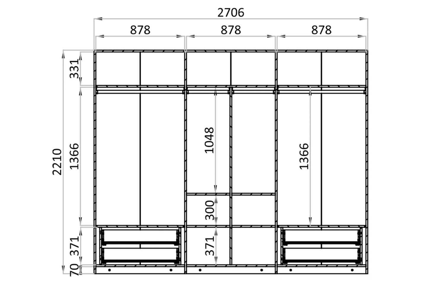 Шесткрилен гардероб Hera