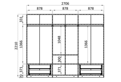 Шесткрилен гардероб Hera