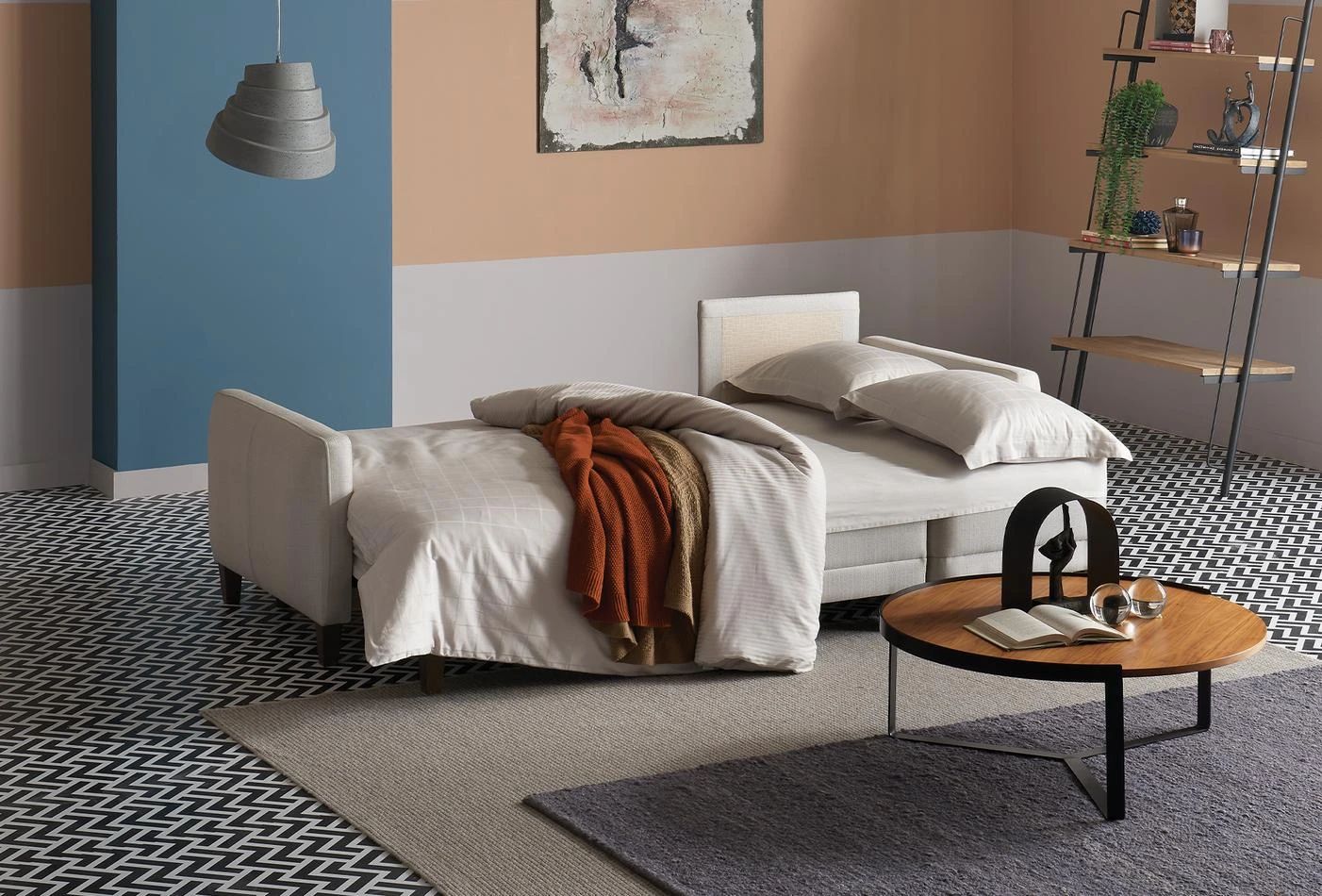 Ъглов разтегателен диван 246 см Smart